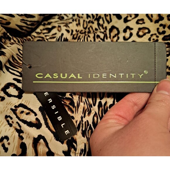 NEW W/tags Reversible Quilted Vest Gold Leopard Print Ladies S Casual Identity - Picture 10 of 11